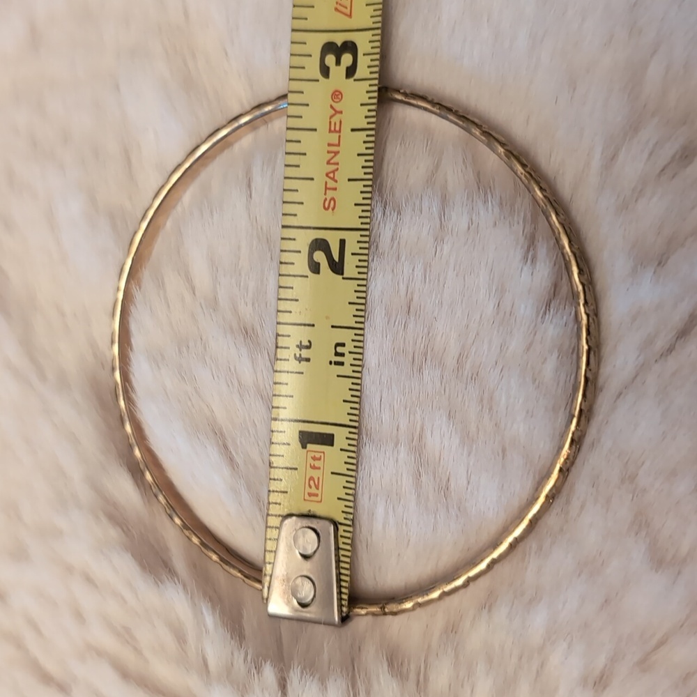 Two Silver Toned Textured Pattern Bangles - Picture 7 of 10